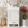 20.28" Bathroom Vanity With Sink & Storage - White - Image 4