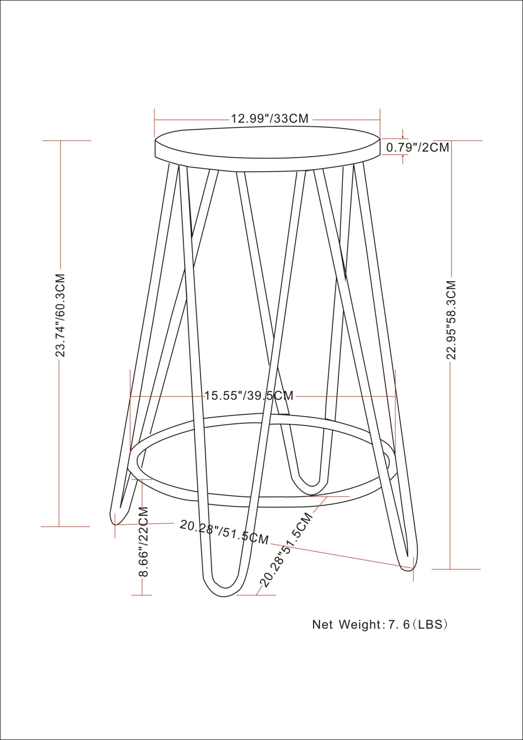Simeon - Metal Counter Height Stool With Wood Seat - Cocoa Brown / Black - Image 2