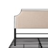 Queen Bed Frame Traditional Upholstered Metal - Tan - Image 4