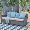 Thalassa - Outdoor 3 Seater Sofa With Water Resistant Cushion - Gray / Black - Image 10
