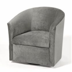 Eden - Ash Swivel Chair With 360 Degree Base Microfiber Upholstery And Solid Hardwood Frame - Gray