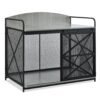 Heavy Duty Large Dog Crate Furniture For Large Medium Dog, Farmhouse Wooden Dog Kennel Indoor End Table, Decorative Pet House For Large Dogs - Gray - Image 10
