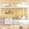 Full Long Over Queen Bunk Bed With 2 Drawers - White - Image 17