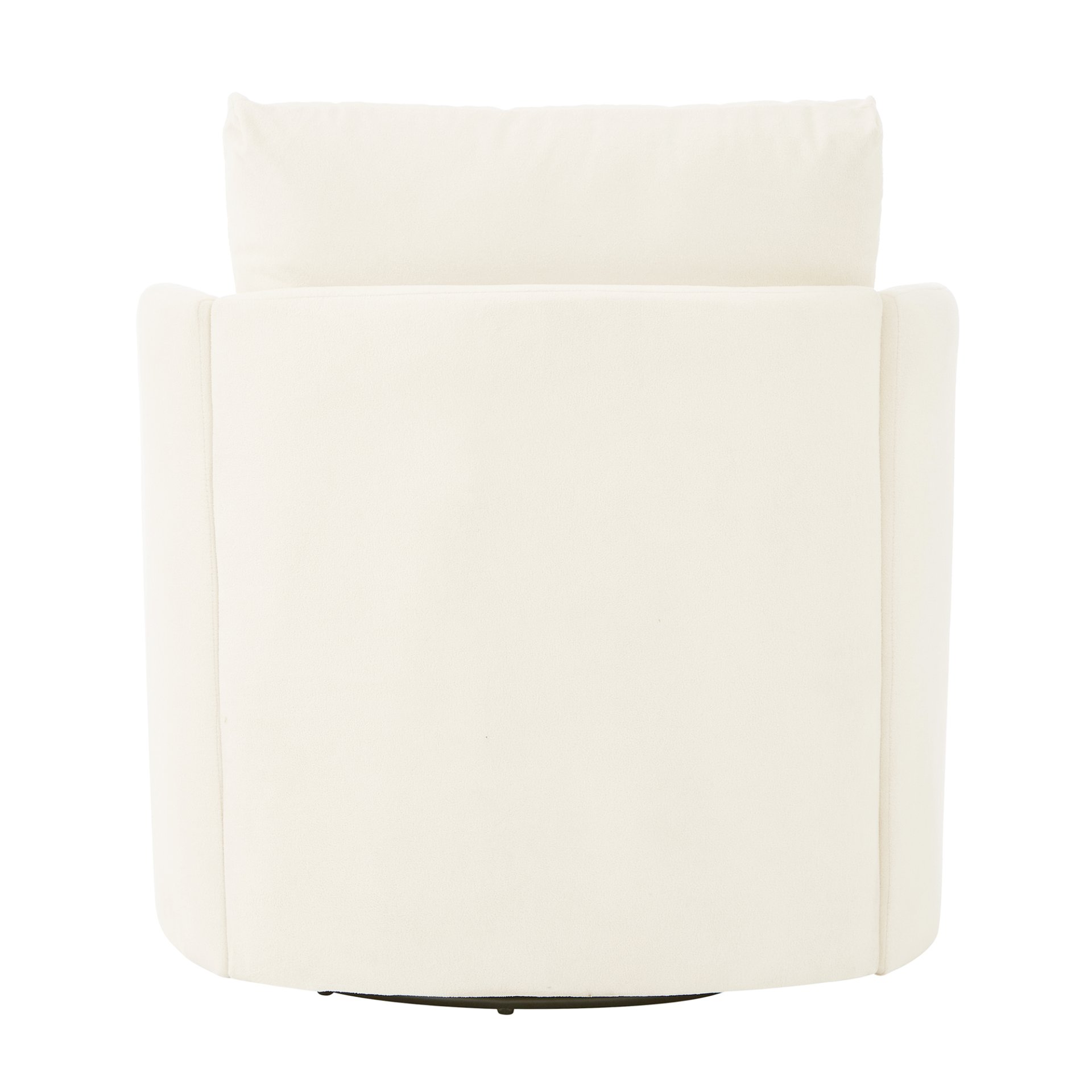 360° Swivel Chair With Upholstered Curved Design - Beige - Image 15