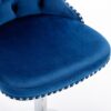 Swivel Velvet Barstools Adjusatble Seat Height From 25-33", Modern Upholstered Chrome Base Bar Stools With Backs Comfortable Tufted For Home Pub And Kitchen Island (Set of 2) - Blue - Image 11