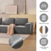 Modular L Shaped Sectional Sofa, Luxury Floor Couch Set, Upholstered Indoor Furniture, Foam - Filled Sleeper Sofa Bed 5 Pieces Free Combination - Gray - Image 18
