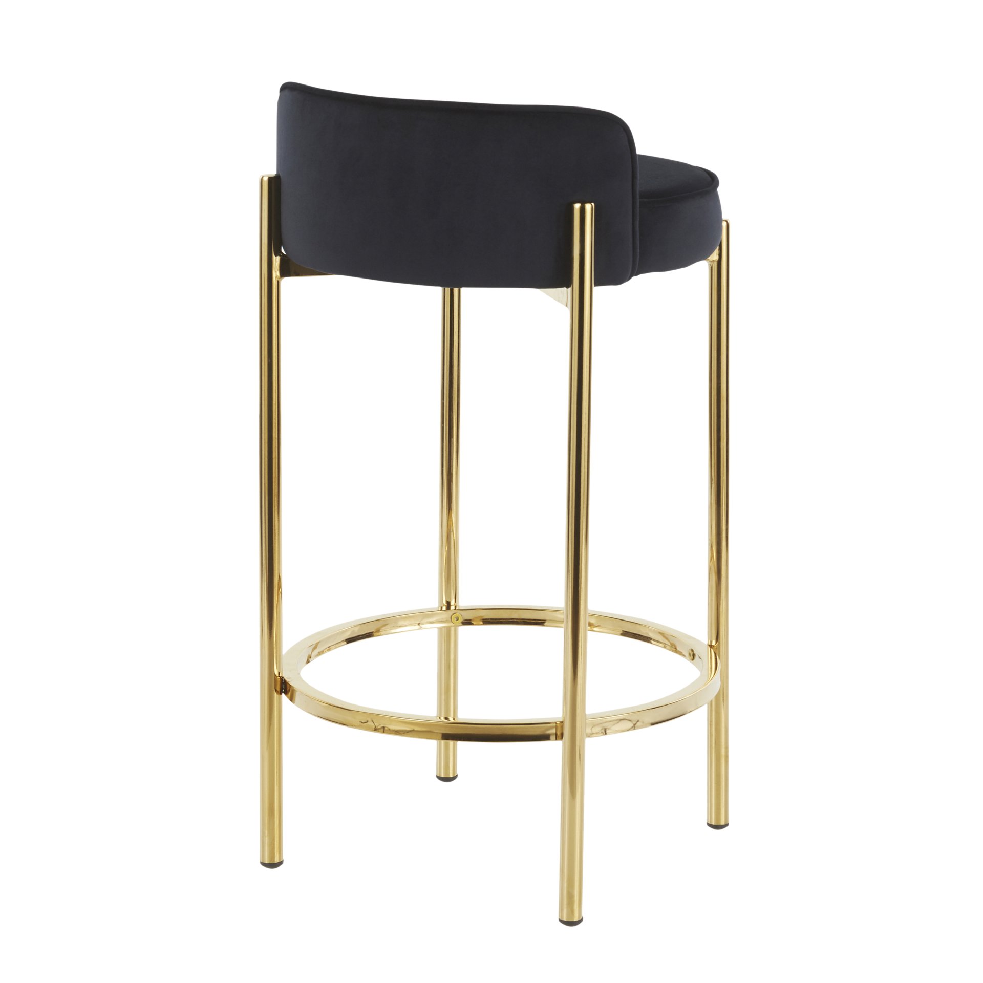 Chloe - Contemporary Counter Stool (Set of 2) - Gold / Black - Image 4