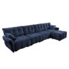 Modular 4 Seater Sofa With Ottoman, Configurable Frame, Premium - Blue - Image 17