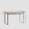Modern Minimalist Rectangular Glass Dining Table For 4 - 6 With Tempered Glass Top - Transparent - Image 3