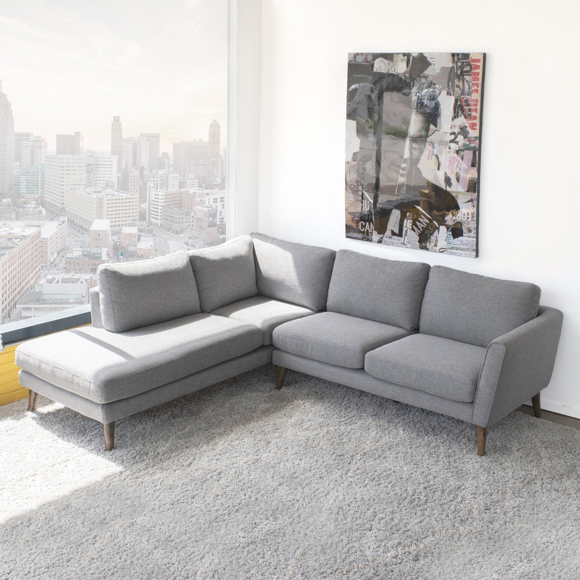 Benson - Sectional Sofa Left Facing Chaise - Gray - Image 4