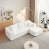 Cloud Sectional Couch With L Shape Chaise, Deep Seat - White - Image 5