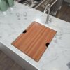 15" Undermount Kitchen Sink 16 Gauge Ledge Workstation - Brushed Nickel - Image 4