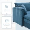Modular Sectional With Deep And Wide Seat, U Shaped Cloud Couch Set With Double Cushions 6 Seat Sofa With Movable Ottomans Oversized - Blue - Image 11
