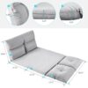 Folding Chaise Lounge Floor Sofa - Gray - Image 7