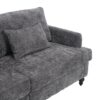 Mid Century Modern Chenille Fabric Loveseat Sofa, 2 Seat Upholstered Couch, Brown Wood Feet - Gray - Image 16