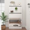 Narrow Shoe Storage Cabinet With Mirror, Wood Slim Shoe Rack 3 Tier Shoe Organizer For Home And Apartment - White - Image 4