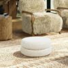 Homary - Floor Cushion Footrest Ottoman - Ivory White - Image 5