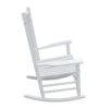 Classic Wooden Porch Rocker Chair Populus Wood Comfortable Design - White - Image 4