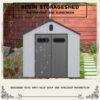Xwt013 Plastic Storage Shed For Backyard Garden Big Spire Tool Storage - Black / Gray - Image 8