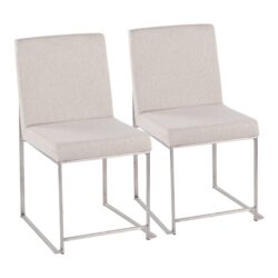 Fuji - Contemporary High Back Dining Chair (Set of 2) - Beige