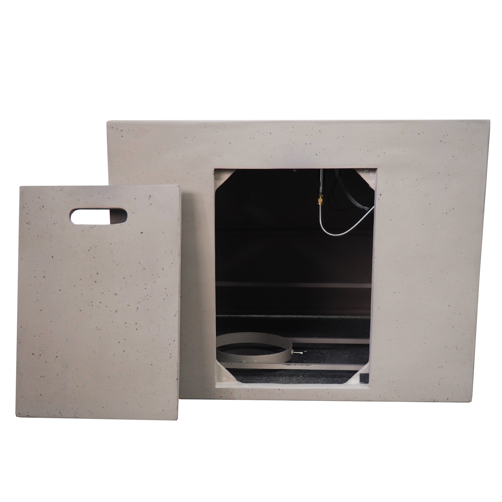 Aidan - Square Fire Pit 40, 000 Btu Magnesium Oxide - Light Gray - Image 8