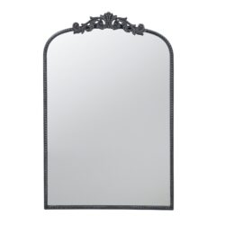 Classic Design Mirror With And Baroque Inspired Frame For Bathroom, Entryway Console Lean Against Wall - Black