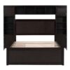 Full Size Bed With All In One Cabinet, Shelf And Sockets, Twin Size Trundle - Espresso - Image 7