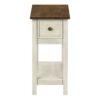 Accent End Table, 2 Tier, Narrow, Lamp, Storage Drawer, Transitional - White - Image 2