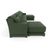 Elegant Four Seater Sofa With Movable Ottoman Lumbar Pillow Frame - Green - Image 24