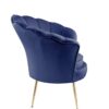 Angelina - Velvet Scalloped Back Barrel Accent Chair With Metal Legs - Blue - Image 4