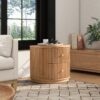 Valentine - 2 Drawer Storage Side Table - Natural Brown Beech - Image 8