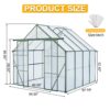 Double Door Polycarbonate Greenhouse Raised Base And Anchor Heavy Duty Walk In Greenhouses For Outdoor Backyard In All Season - Green - Image 3