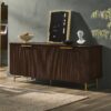 Modern Fluted Door Minimalist Storage Sideboard - Dark Walnut / Gold - Image 4