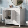 Bathroom Vanity With Ceramic Sink Combo, Abundant Storage Cabinet -2 Soft-Close Doors And 5 Drawers - White - Image 19