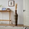Tall Vase - Brown Decorative Floor Vase, Classic Neat Floor Vase Tall Freestanding Flower Holder, Artificial Rattan Vase, Floor Vase, Flower Holder For Home Decor - Gray - Image 7