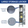 3 Door Lockers With Locks For Secure Storage - Gray - Image 10