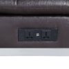 Padilla - Synthetic Leather Chaise Lounge With Pillow USB - Brown - Image 7