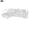 Elegant Chenille L Shaped Sofa With Wooden Storage Compartment - Green - Image 2