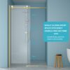 Modern Single Slide Shower Door With 8Mm Tempered Glass And Stainless Steel Frame - Gold - Image 4