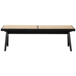 Keira - Bench - Black / Rattan