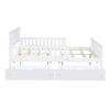 Full Size Platform Bed With Guardrails On Both Sides And 2 Storage Drawers - White - Image 5