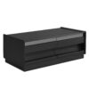 Modern Rectangle Coffee Table With 4 Drawers And 2 Display Shelves, Tempered Glass For Living Room - Black - Image 13