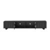 Modern TV Stand For TVs Up To 80", Entertainment Center With Glass Door, TV Storage Cabinet With Solid Wood Legs And Metal Handles For Living Room - Black - Image 12