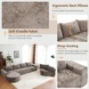 Oversized Modular Sofa Cloud Sectional Sofa Set Upholstered Couches U - Shaped Sofa With Deep Seat For Living Room - Brown - Image 8