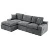 Cloud Sectional Sofa Upholstered Sofa Couch With Double-Layer Cushion And Side Pockets, Free Combined Sectional Sofa Full Compressed Sofa For Living Room - Gray - Image 22