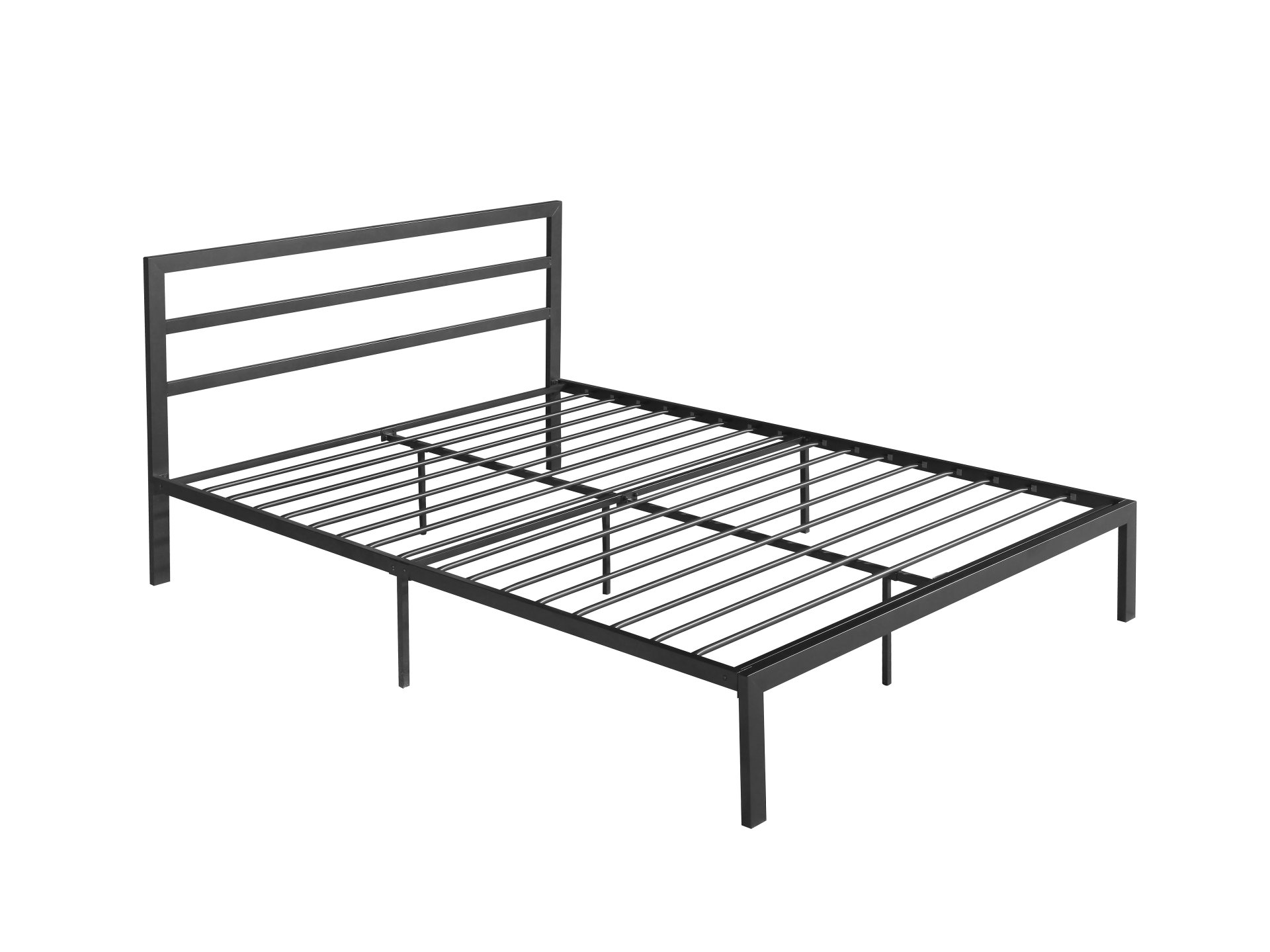 Queen Metal Bed Frame With Headboard - Charcoal Gray - Image 3