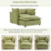 Modern Armchair Sofa Cozy Upholstered Sofa Chair With Movable Ottoman, Wide Seat - Green - Image 8
