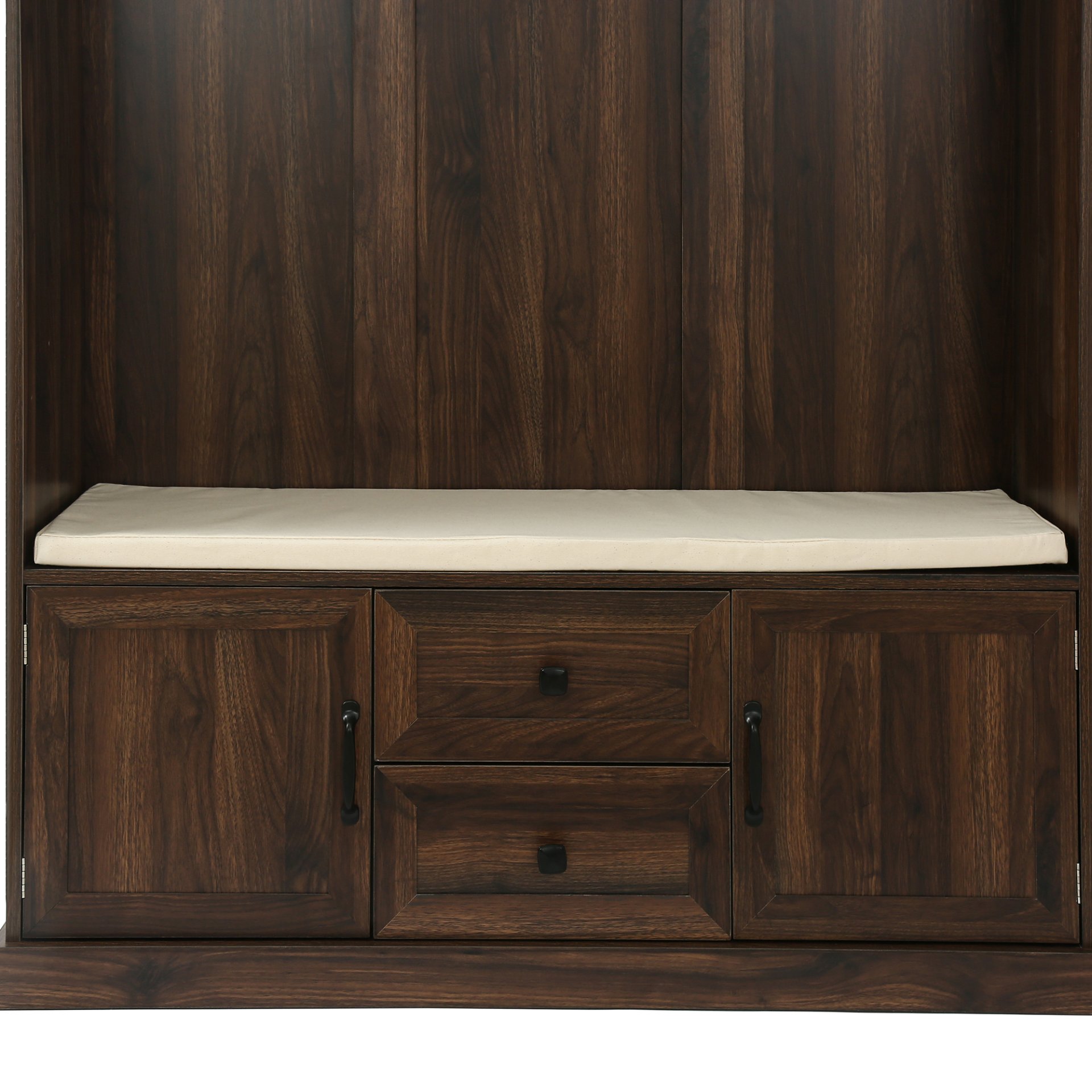 Hall Tree With 3 Hooks, Coat Hanger, Entryway Bench, Storage Bench, 3 In 1 Design, For Entrance, Hallway Tiger - Brown - Image 13