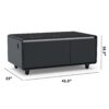 Modern Smart Coffee Table With Built-In Fridge - Bluetooth Speaker, Wireless Charging, Touch Control Panel, USB Interface, Outlet Protection, Atmosphere Light - Black - Image 3