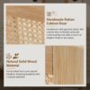 Bathroom Vanity Crafted From Natural Materials, Featuring Handmade Rattan Doors And Soft-Closing Mechanisms - Light Brown - Image 4